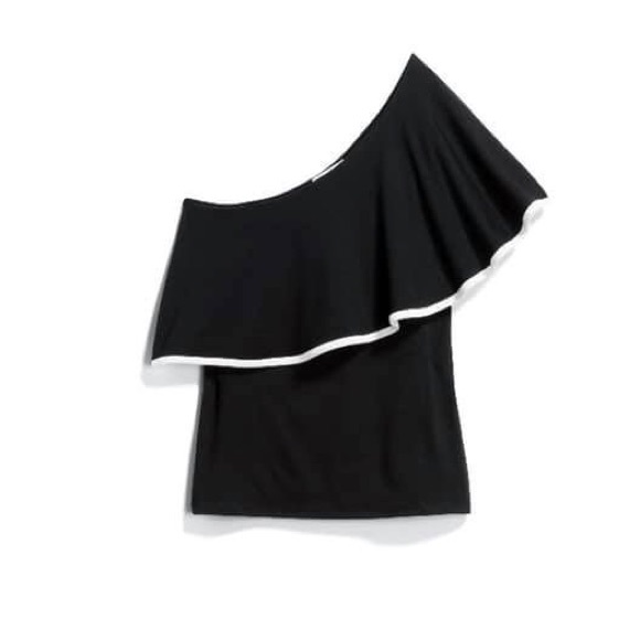 Montagne Baraga One Shoulder Ruffle Knit Top - Picture 1 of 6